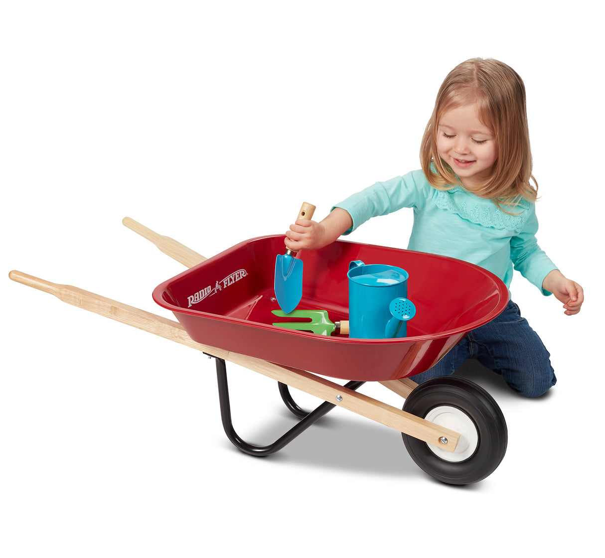Girl Playing with Kids' Wheelbarrow