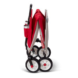 Red and gray folded wagon with a white background