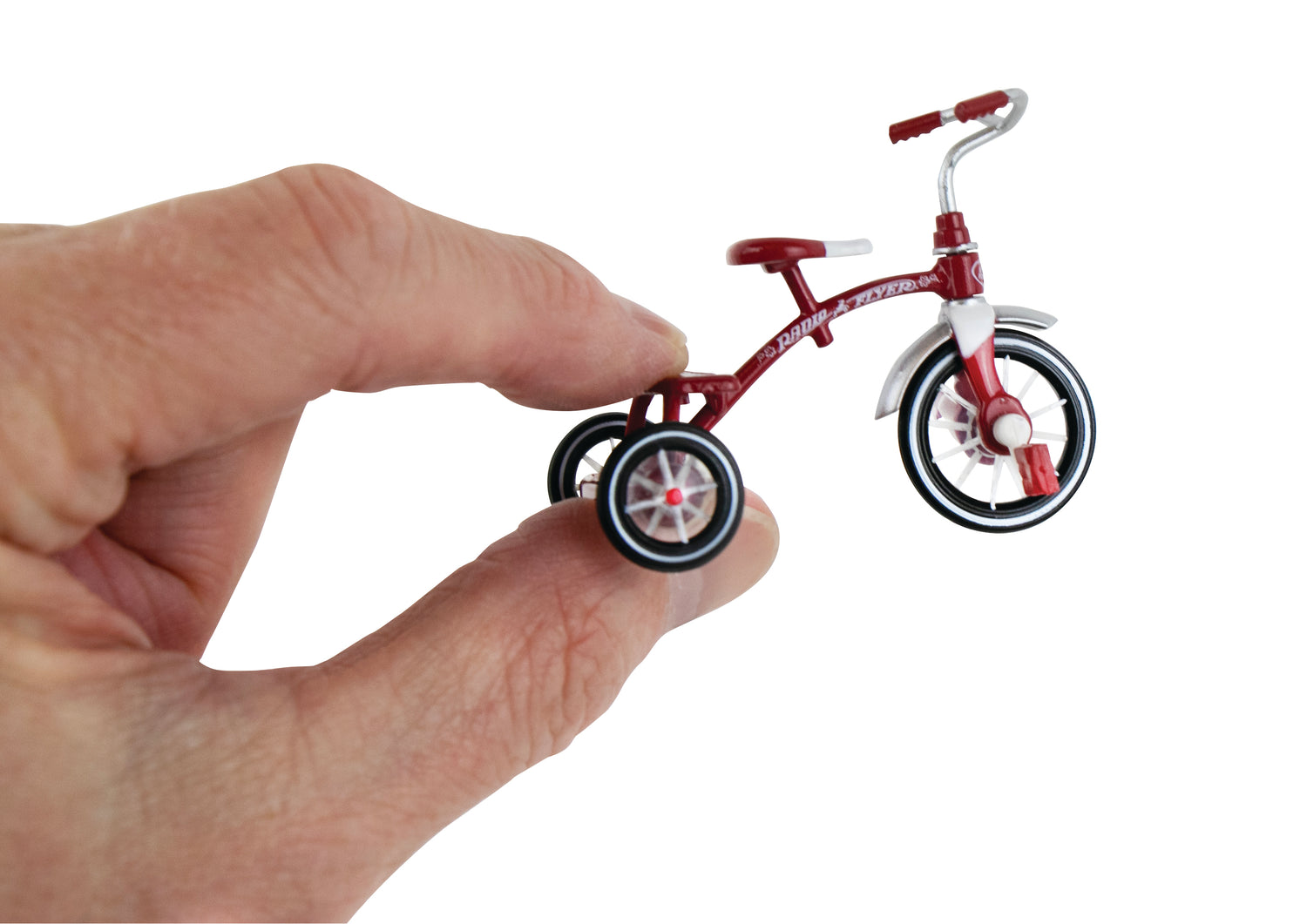 View Thumbnail of World's Smallest Classic Red Dual Deck Tricycle in Slide 