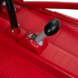 Close-up of the go kart gear shift lever with the parent speed lock limiter in place