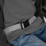 Close up of a child wearing the seat belt