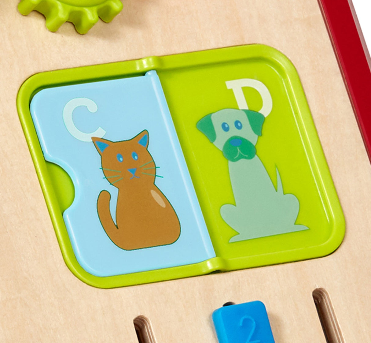 Includes interactive sensory features: Cat & Dog Flip