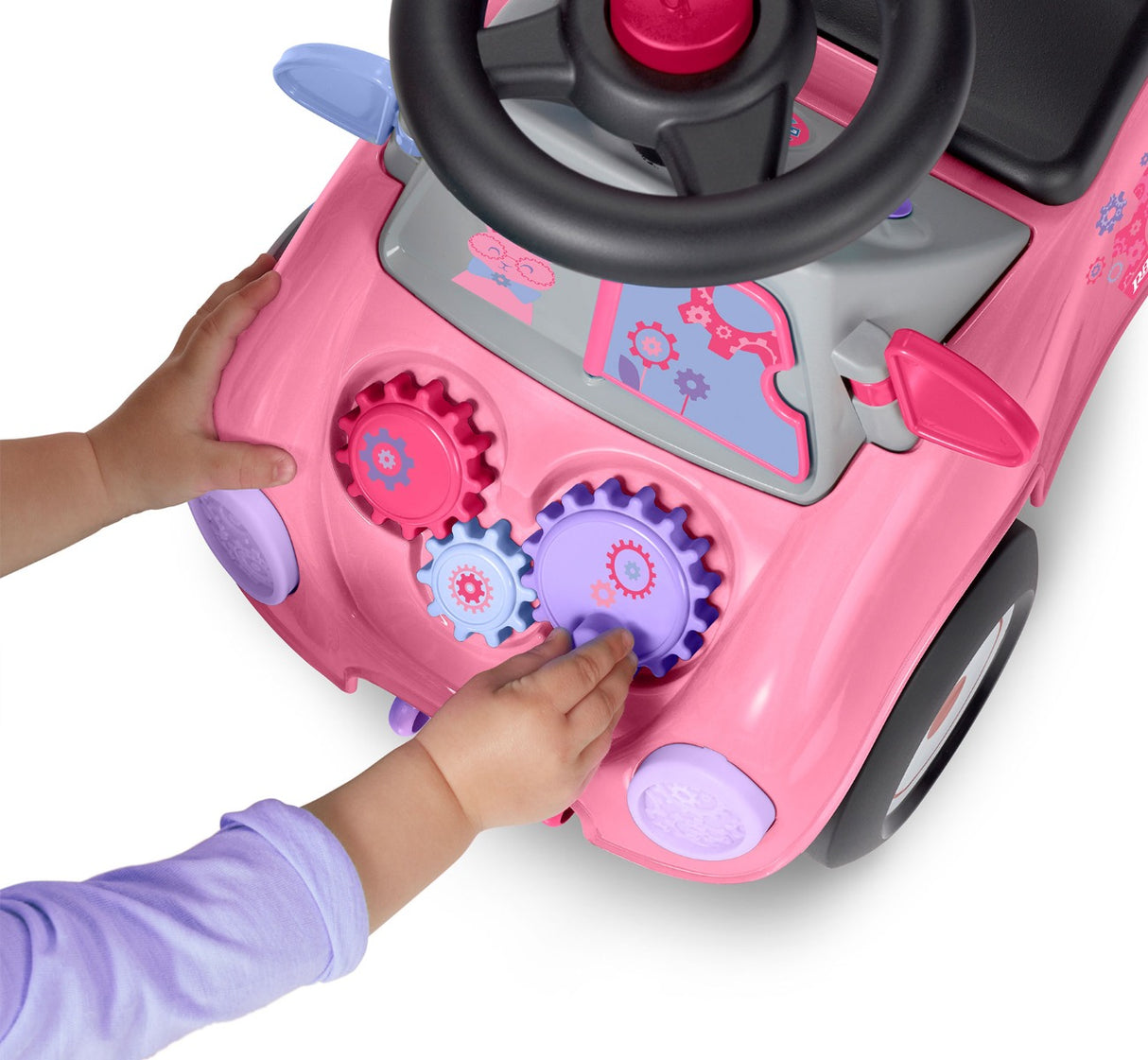 Creativity Car: Pink Ride-On Push Car Interactive Gears