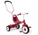 Man Pushing Boy Riding Steer & StrollÂ® Trike